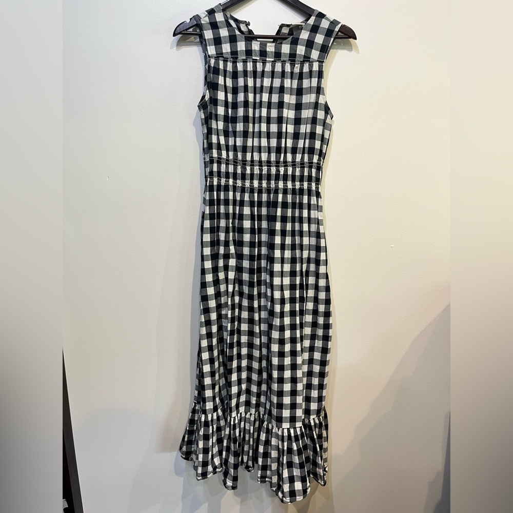 A New Day Black and White Ruffled Midi Sundress